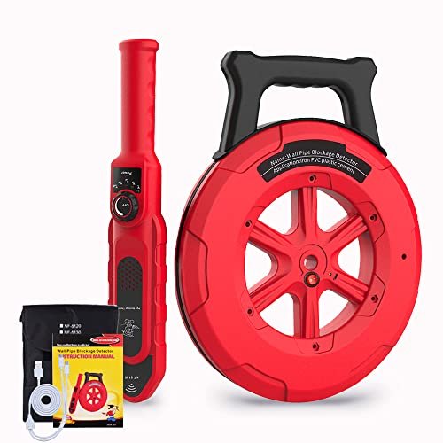 Pipe Blockage Detector, Water Pipe Locator Underground Diagnostic-Tool Wall Scanner Pipeline Blocking Clogging Scanner Plumbers Instrument For Metal PVC Water Pipes, 40M
