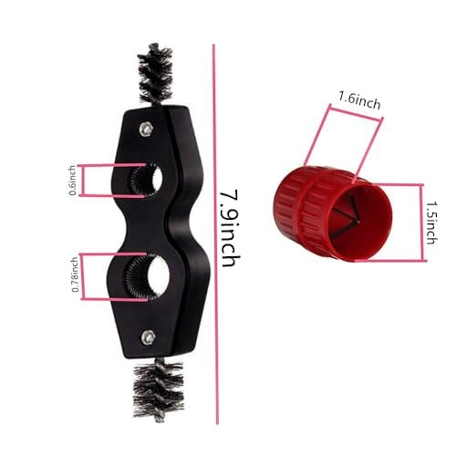 Pipe Cleaner Tool Set,Include 2 Piece Tube Scraper and 2 Piece 4 in 1 Pipe Cleaning Tool, Tube & Fitting Brush, Plumbing and Pipe Deburring Brush