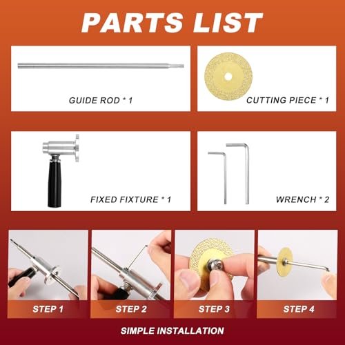 Pipe Inside Cutter for PVC Pipe with 1PC Diamond Grit Cutting Wheel and 1/4" Hex Shank, 7 Inch Adjustable Cutting Depth Stainless Steel Plumbing Cutter Tool Fit for 1-1/2 Inch to 8 Inch Cut