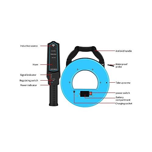 Pipe Locators, Water Pipe Blockage Detector for PVC/Plastic Underground Pipeline Blocking Clogging Finder Sewer Wall Scanner Plumbing Tools 30M
