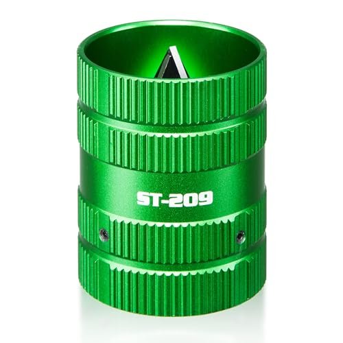 Pipe Reamer Tool, Copper PVC Tube Deburring Tool Plumping Tools Pipe Cleaner 1/4" to 1-5/8" Inner Outer Reamer Pipe Tubing Chamfer for Metal PVC PPR Copper Brass Aluminum(Green)