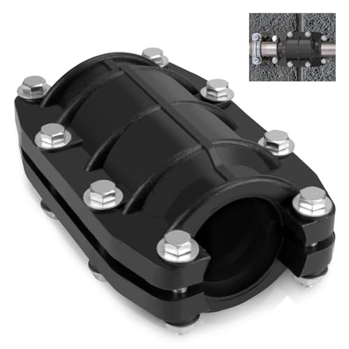 Pipe Repair Clamp 2 inch, Water Pipe Leak Repair Clamp, Pipe Repair Kit for Plastic and Metal Pipes, Leak Stopper with Anti-Impact, Suitable for Pipes 51MM OD