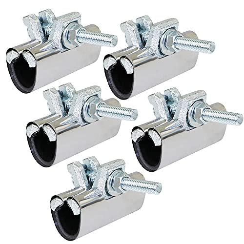 Pipe Repair Clamp 3/4'', IPS Single Bolt, 3” Long, Stainless Steel (5 Pack) Chrome