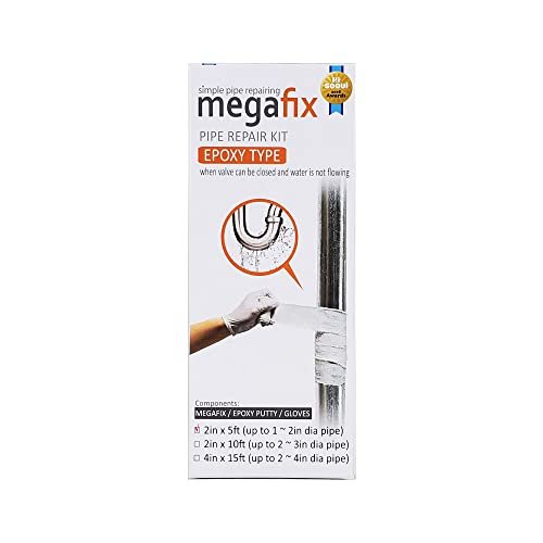 Pipe Repair KIT, Fiberglass Wrap, Water Leak, Plumbing, Underwater OK, Emergency, Self DIY, Permanent (Epoxy Type, 2in x 5ft)