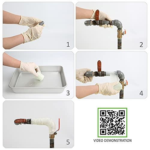 Pipe Repair KIT, Fiberglass Wrap, Water Leak, Plumbing, Underwater OK, Emergency, Self DIY, Permanent (Epoxy Type, 2in x 5ft)