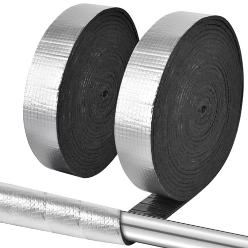 Pipe Wrap Insulation - 33 ft Outdoor Pipe Foam Insulation Tape Self Adhesive for Winter Freeze Protection Insulation Wrap - Aluminum Foil Finish-2" x 33FT