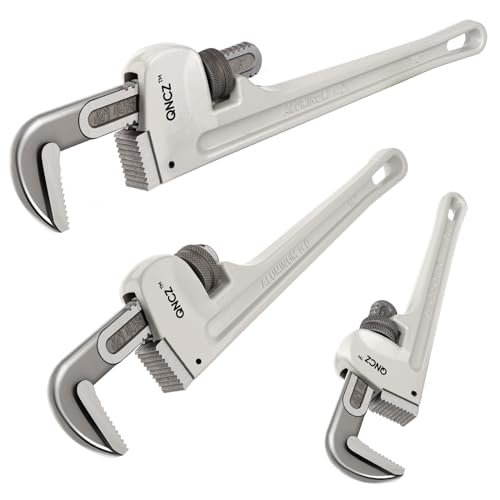 Pipe Wrench Set, Professional Aluminum Pipe Wrench 10,14,18 Inch Heavy Duty Plumbers Wrench for Plumbers, Pipe, Home, Auto Repair