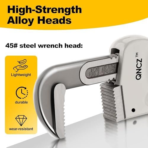Pipe Wrench Set, Professional Aluminum Pipe Wrench 10,14,18 Inch Heavy Duty Plumbers Wrench for Plumbers, Pipe, Home, Auto Repair