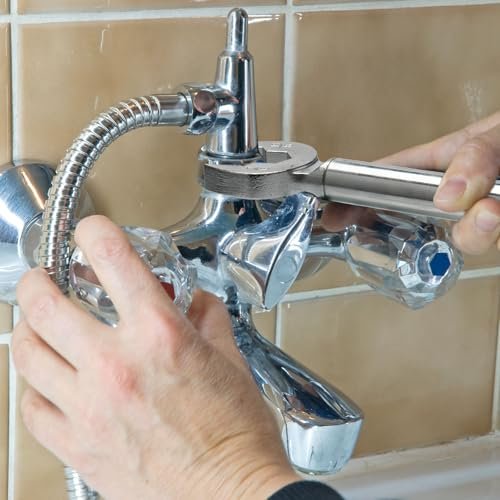 Plumber wrench, 2-in-1 Angle Stop Wrench for Angle Stops, Straight Stops, and Compression Couplings，Plumbing Tools for Faucet Nuts, and Spigots