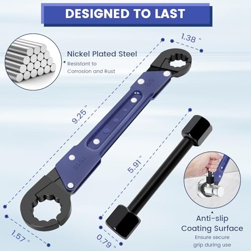 Plumbing Tools, Angle Stop Wrench Angle-On Wrench kit, Professional Plumbers wrench Angle Stop Removal Tool for Installing New Compression Angle Stop and Removing the Compression Ring