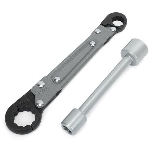 Plumbing Tools Angle Stop Wrench Kit – Adjustable Wrench Professional Plumber Tools for Installing New Compression Angle Stops and Removing Compression Rings-Silver Tool Kit