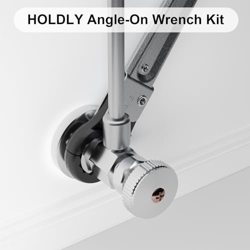 Plumbing Tools Angle Stop Wrench Kit – Adjustable Wrench Professional Plumber Tools for Installing New Compression Angle Stops and Removing Compression Rings-Silver Tool Kit