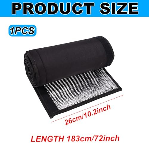 Portable AC Hose Insulation Sleeve, 72x10.2in Oxford Outdoor Air Conditioner Insulated Pipe Line, Duct Vent Exhaust Hose Protective Cover Wrap with Aluminum Foil Lining for Tubing Outside Protector