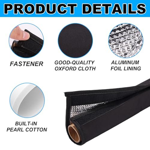 Portable AC Hose Insulation Sleeve, 72x10.2in Oxford Outdoor Air Conditioner Insulated Pipe Line, Duct Vent Exhaust Hose Protective Cover Wrap with Aluminum Foil Lining for Tubing Outside Protector