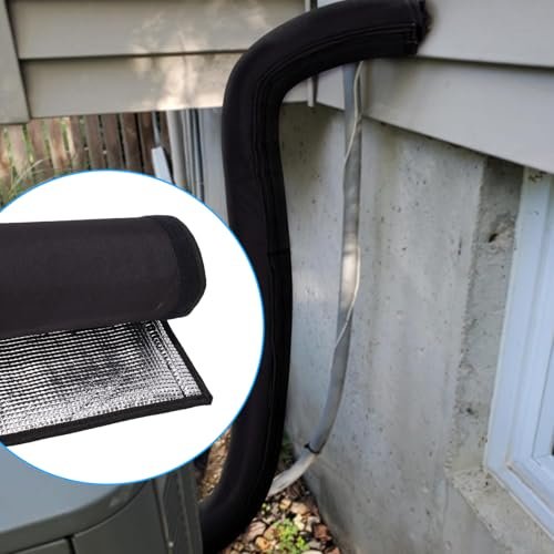 Portable AC Hose Insulation Sleeve, 72x10.2in Oxford Outdoor Air Conditioner Insulated Pipe Line, Duct Vent Exhaust Hose Protective Cover Wrap with Aluminum Foil Lining for Tubing Outside Protector