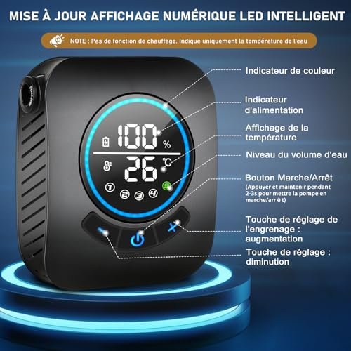 Portable Shower for Camping, [Upgraded] Spopal 8000mAh Rechargeable Camping Shower with 5 Adjustable Speeds, 4 Spray Modes, LED Display, IPX8 Waterproof Outdoor Shower Kit for Hiking, Travel, Car, Pet