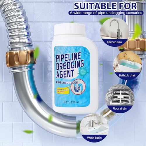 Powerful Pipe Dredging Agent,Pipeline Dredging Agent,Powerful Quick Cleaning Drain,Kitchen Sink Drains and Pipe Cleaner,for Kitchen Bathroom Toilet