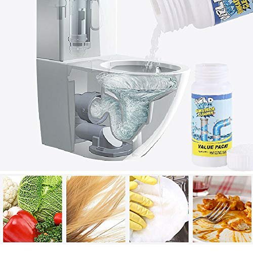 Powerful Sink and Drain Cleaner Portable Powder Cleaning Tool Chemical Powder Agent for Kitchen Toilet Pipe Dredging (2-Pack)