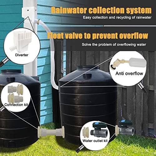 Prevent Overflow Rainwater Collection System,Downspout Diverter,Rain Water Catching System,Rain Barrel Spigot kit,Rain Barrel Diverter kit,Downspout Adapter,Roof Rain Diverter Connection Kit