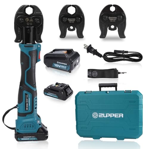 Pro Press Copper Crimper Tool with 3 Pro Press Jaws 1/2” 3/4“ 1” US Standard for Copper,Pro Press Tool for Copper Pipe with Brushless Motor 18V Electric Pipe Crimping Tool with 2pcs 2Ah Battery