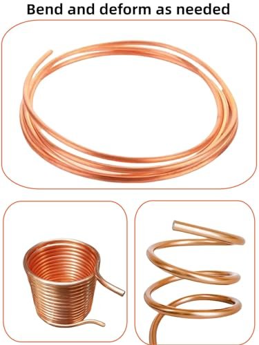 Pure copper tubing 5/32" OD (0.157")×1/8" ID(0.118") x 5 FT seamless hollow T2 copper pipe,Refrigeration Tubing, DIY project(Multiple Sizes)