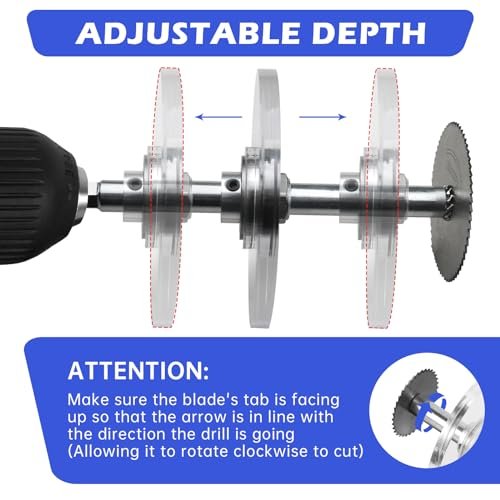 PVC Inside Cutter Tools Kit - Inside Pipe Cutter for PVC Pipe with Adjustable Depth Gauge Guide, 0.37" Hex Shank and 6 PCS HSS Saw Tooth Blades Plumbing Tools Internal Plastic Pipe Cutter Set