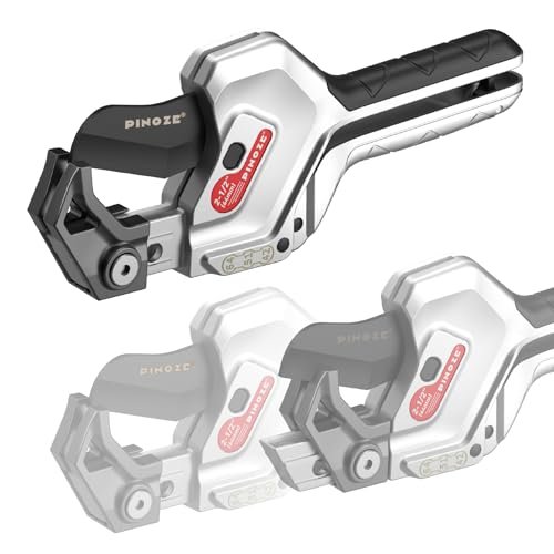 PVC Pipe Cutter, 3-Gear Adjustable Cut up to 2-1/2”, Ratchet Pipe Cutter Tool Heavy-Duty for PVC, PPR, PE, PEX, Plastic Hoses & Plumbing Pipes with Teflon Coated SK5 Blade