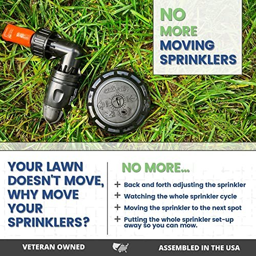 QSK-745 In-Ground 5-Inch Pop-Up Adjustable Sprinkler 5-Pack With Quick Hose Connectors And Splitters