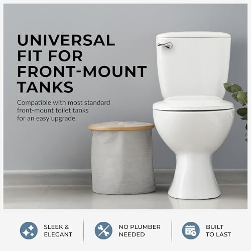 Qualihome Toilet Handle Lever Flush Replacement, Front Mount, Chrome, Universal Fitting