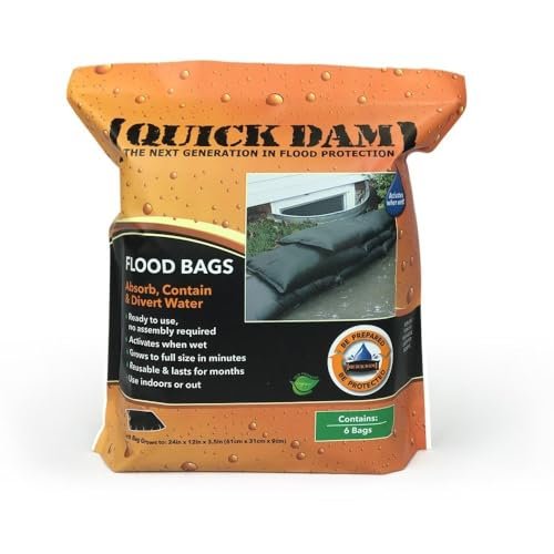 Quick Dam - QD1224-6 Water Activated Flood Bags 1ft x 2ft, 6-Pack