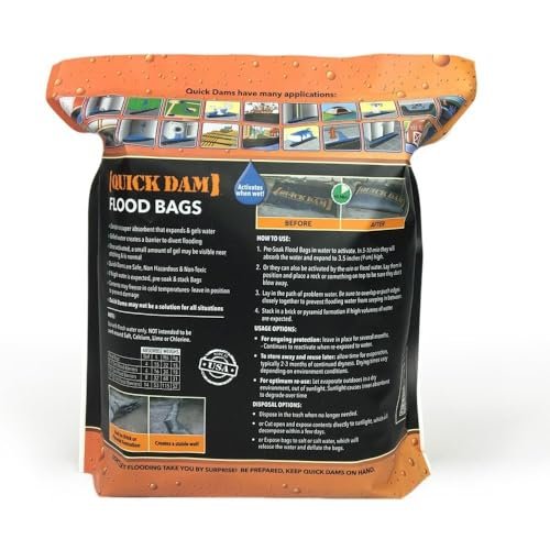 Quick Dam - QD1224-6 Water Activated Flood Bags 1ft x 2ft, 6-Pack
