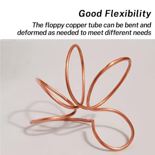 Quickun Copper Tube 1/4" ID × 5/16" OD (6-8mm) Seamless Round Pipe Tubing (3.28FT)