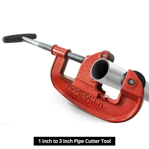 QWORK Professional Pipe Cutter Tool for 1-3" Pipes - Ideal for Plumbing, Automotive, and Construction Projects