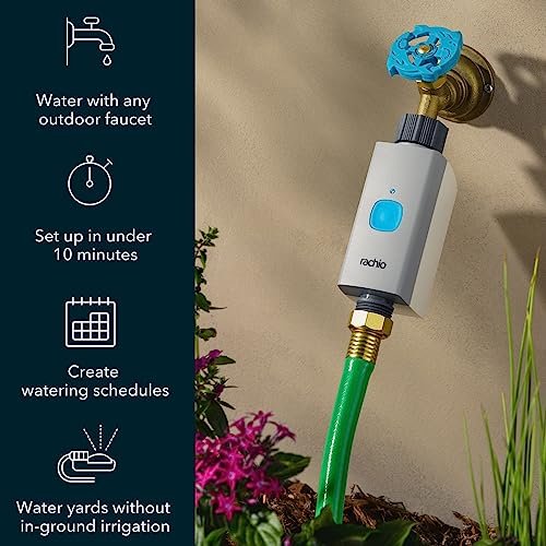 Rachio Smart Hose Timer (1 Valve + 1 WiFi Hub) – App-Controlled Outdoor Faucet Timer, Quick Install & Scheduling, Expandable System