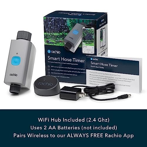 Rachio Smart Hose Timer (1 Valve + 1 WiFi Hub) – App-Controlled Outdoor Faucet Timer, Quick Install & Scheduling, Expandable System
