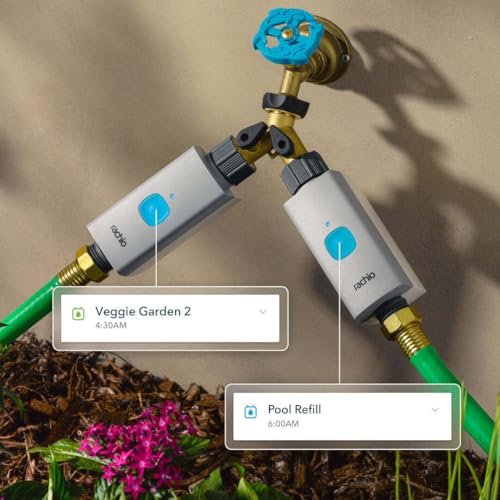 Rachio Smart Hose Timer (2 Valves + 1 WiFi Hub) – App-Controlled Outdoor Faucet Timer, Quick Install & Scheduling, Expandable System