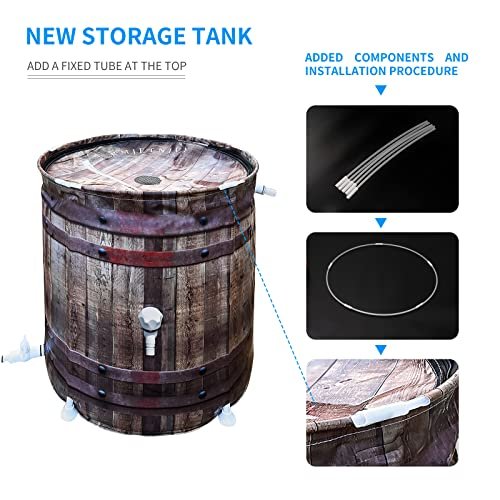 Rain Barrel Anti-Collapse Collapsible Rainwater Collection System,Portable Water Storage Tank,Garden Water Catcher