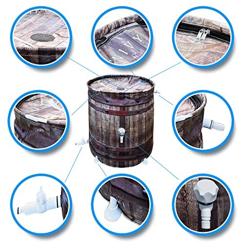 Rain Barrel Anti-Collapse Collapsible Rainwater Collection System,Portable Water Storage Tank,Garden Water Catcher