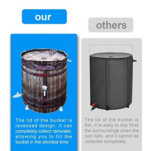 Rain Barrel Anti-Collapse Collapsible Rainwater Collection System,Portable Water Storage Tank,Garden Water Catcher
