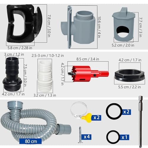 Rain Barrel Diverter Kit, Rainwater Collection System with Adjustable Valve and Hose, Rain Water Diverter for Downspout, Downspout Diverter Fits for Standard Downspouts