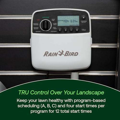 Rain Bird TRU8O Program-Based Indoor/Outdoor Irrigation Sprinkler Controller/Timer, WiFi Module Ready, 8-Zone/Station
