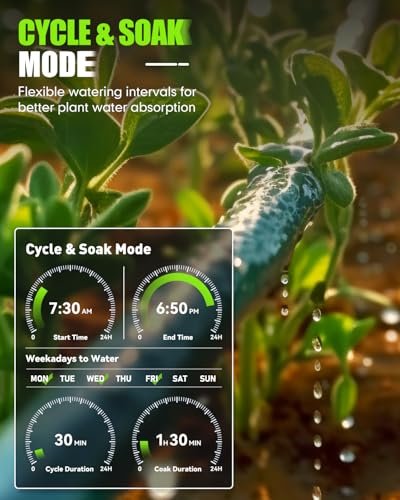 RAINPOINT Bluetooth Hose Timer with Brass Inlet,Smart Water Timer for Garden Hose with Rain Delay/Manual/Auto Watering, App Control