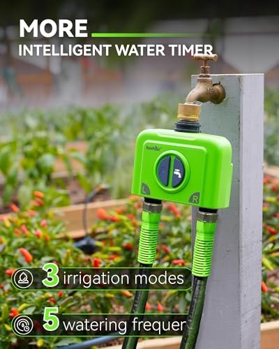 RAINPOINT WiFi Water Timer for Garden Hose, Brass Inlet 2 Zone WiFi Sprinkler Controller, Smart Hose Timer Valve with Ethernet Gateway, Rain Delay for Garden/Lawn (Support WiFi & Ethernet Connection)