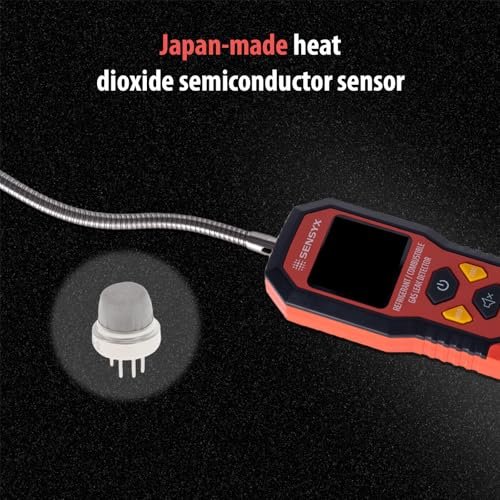 Rechargeable HVAC Refrigerant Leak Detector, Halogen Freon Sniffer, Air Conditioning Detection, Automotive Gas Finder (SFD201 Refrigerant&Combustible Gas Detector)