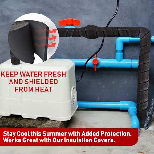 Redford Supply Co. 2 inch x 14 ft Pipe Insulation, Outdoor Pipe Insulation Wrap for Winter Freeze Protection, Water Line Freeze Protection Foam, Insulated Wrap for Copper Pipes, PVC, AC Line