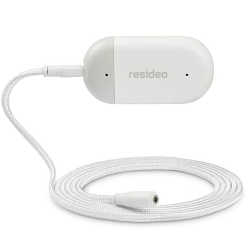 Resideo CHW3610W8001 WiFi Water Leak Detector For Home, Smart Water Sensor Alarm and Freeze Detector, Water Detector Alarm for Basement, Bathroom, and Under Sink