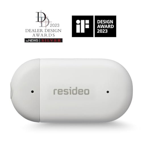 Resideo CHW3610W8001 WiFi Water Leak Detector For Home, Smart Water Sensor Alarm and Freeze Detector, Water Detector Alarm for Basement, Bathroom, and Under Sink