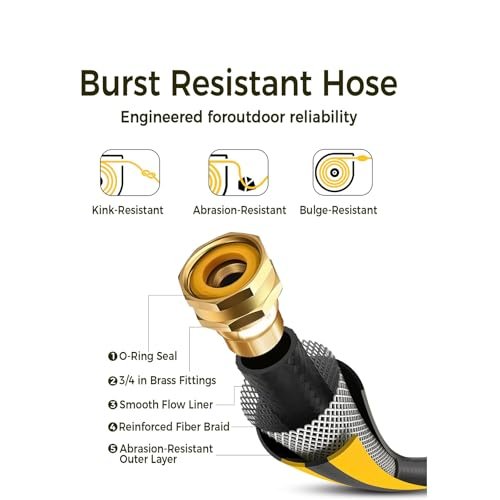 Retractable Garden Hose Reel 5/8 in x 100 ft Upgraded UV Resistant Heavy Duty Automatic Hose Reel Wall Mount 3/4 in Brass Fitting 9 Pattern Nozzle Any Length Lock Slow Retraction 180° Swivel
