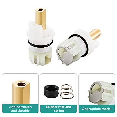 RP25513 faucet stem assembly Replacement Kit for two handle faucet repair kit with RP24096 Cartridge RP4993 Seats Springs RP24097 1/4 Turn stop, 2 Pack