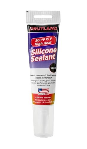 Rutland 500°F RTV High Heat Silicone Sealant Black, USA-Made High Temperature Gasket Maker Adhesive - UV Stable, Oil Resistant & Non-Corrosive